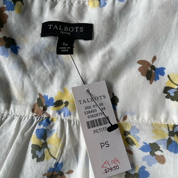 🌟HP🌟Talbots White Floral Shirt - Picture 4 of 5